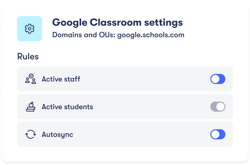 Google Classroom settings